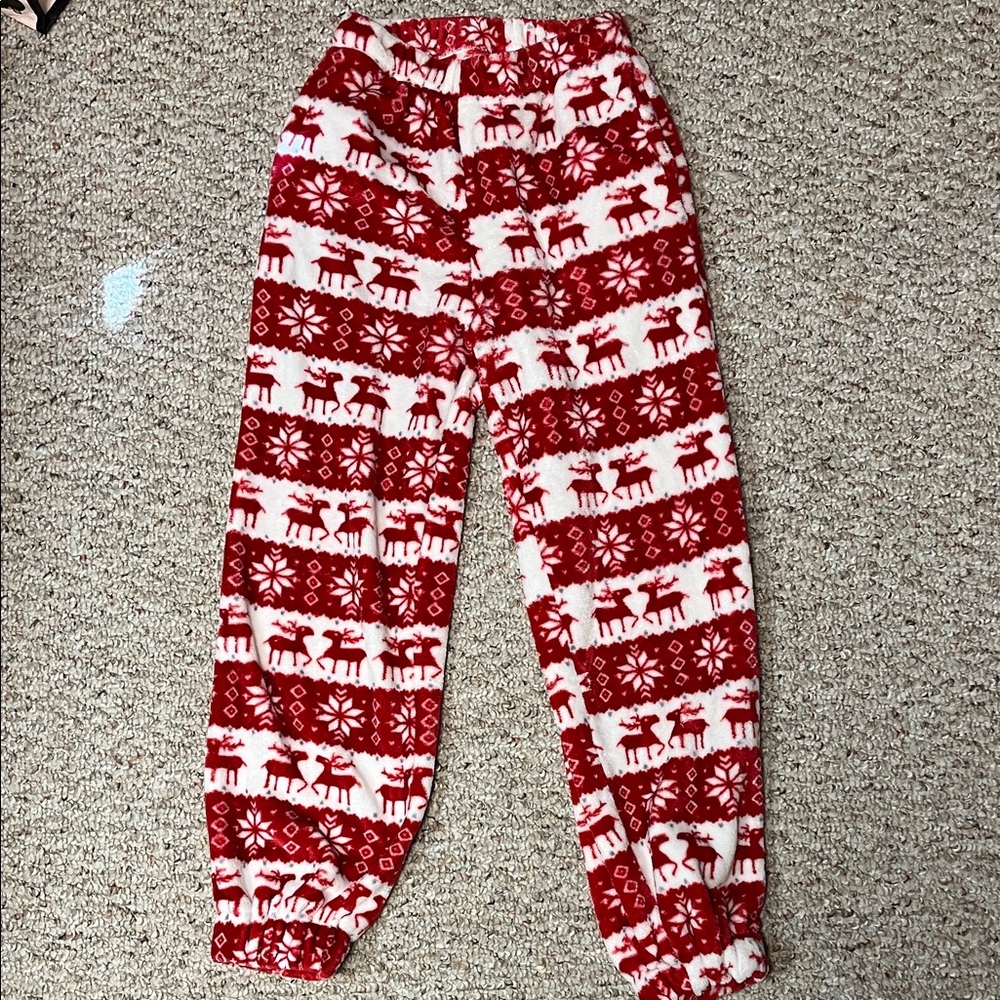 SHEIN Festive Red and White Pajama Pants